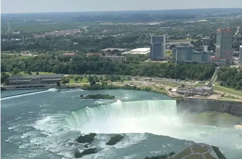 A view of Niagara Falls from the air