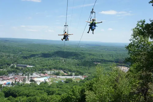 A Dual Zip Line over the Poconos Mountains