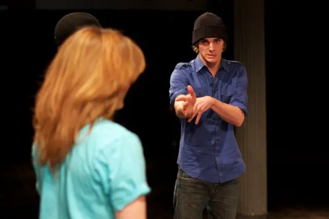 RJ Mitte acting workshop with kids