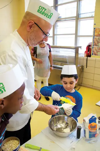 Chef Ron Ben-Israel teaches healthy dessert class with City Harvest in Brooklyn