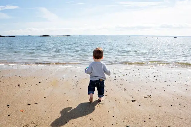 A child at Rye Town Beach