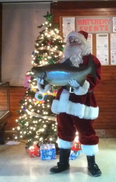 Santa at the Cold Spring Harbor hatchery