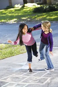 two little girls playing together