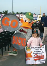 Long Island Ducks; Quacker Jack and fans