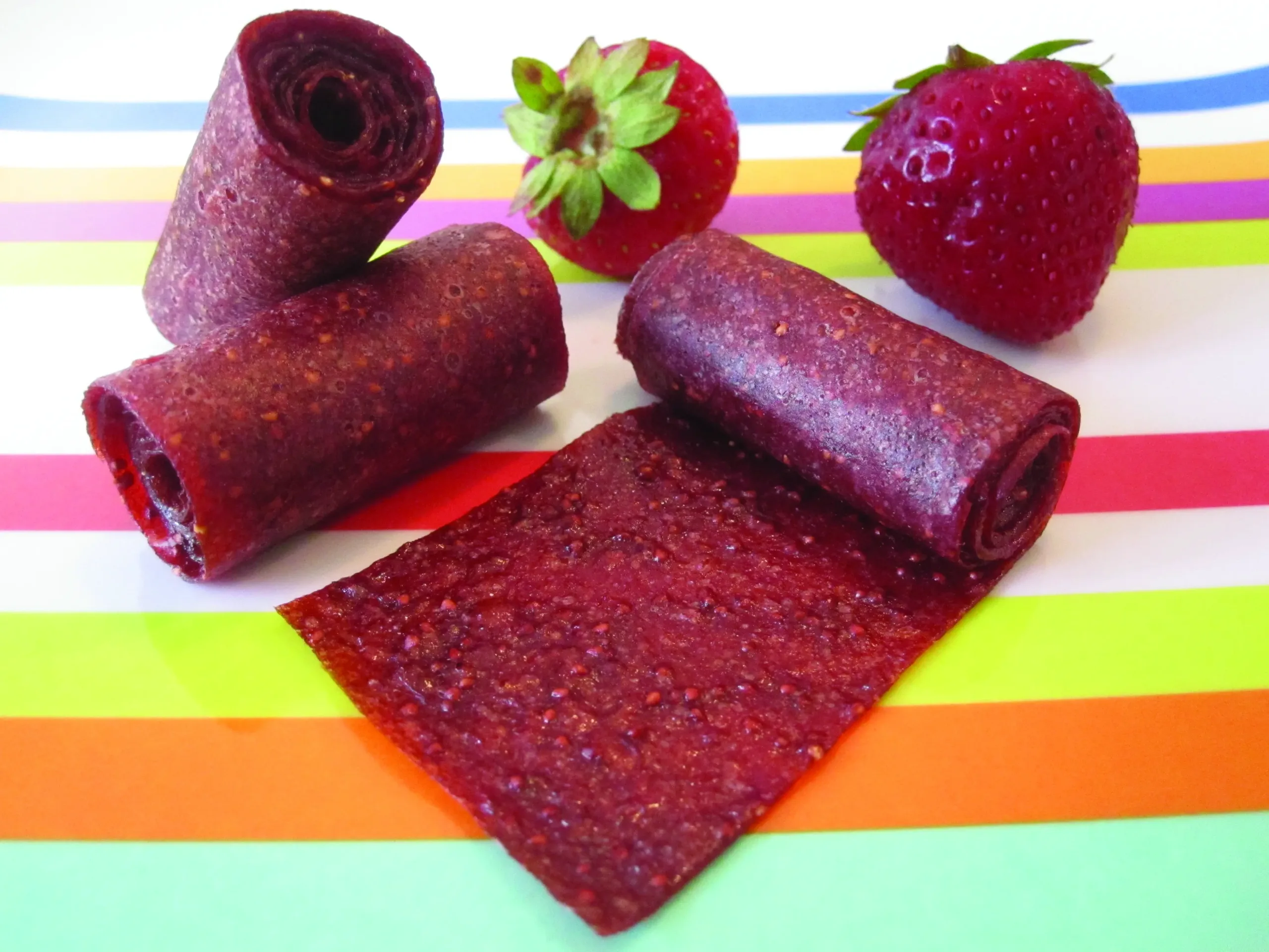 healthy strawberry fruit roll-up