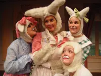 Don't miss Peter Rabbit and his friends, Flopsy, Mopsy, and Cottontail, live on stage at Theatre Three in Port Jefferson, April 1 and 3.