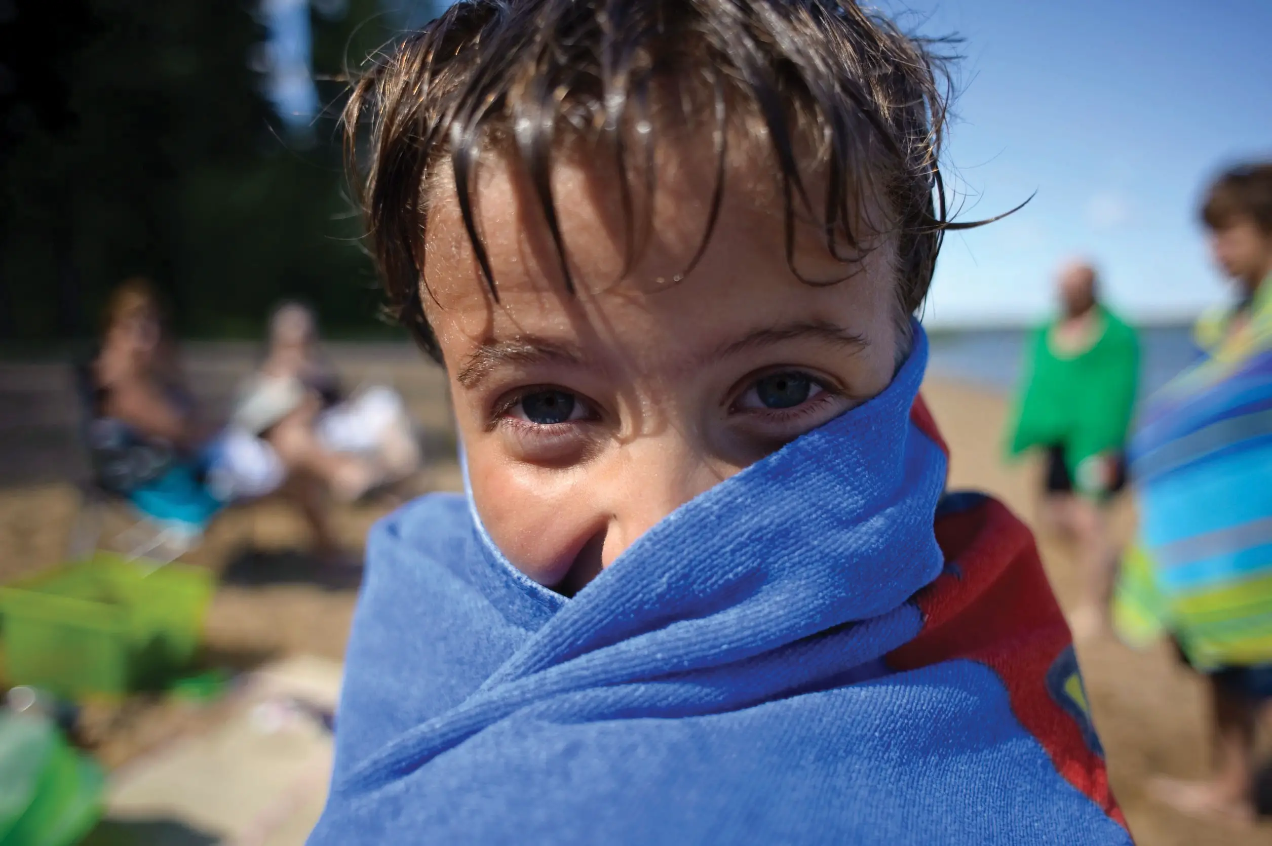 Boy Swimming at Summer Camp
