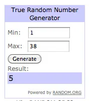Twitter Contest Random Number Generator