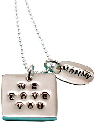 Sentimental Silver necklace; We Love You Mommy necklace