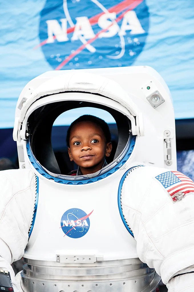 girl in astronaut suit