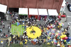 NYC World Science Festival; aerial view; youth and family street fair