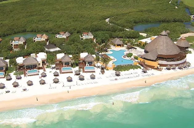 aerial view of a beach resort