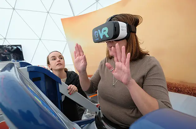 AlterG treadmill and virtual reality Mars simulator