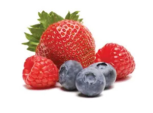 strawberry, blueberries, raspberries