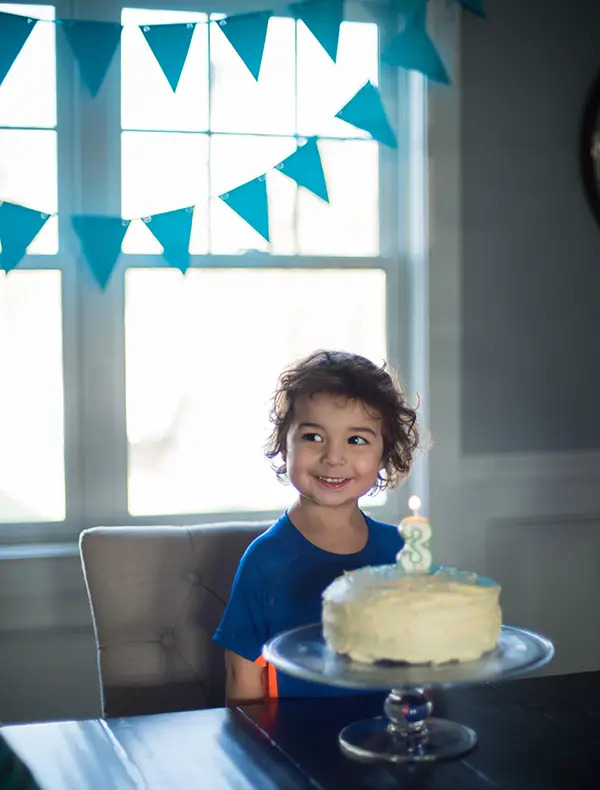 boy with birthday cake