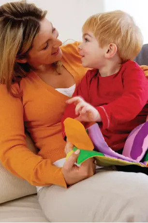 Mom and Son Share Story Time