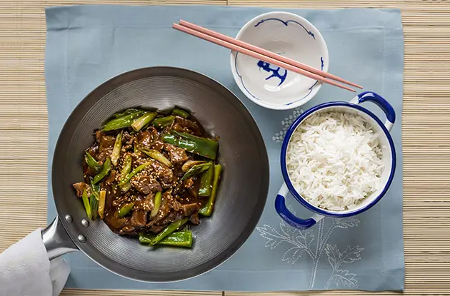 beef stir-fry with green peppers