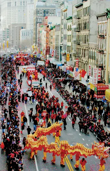chinese lunar new year parade in chinatown nyc