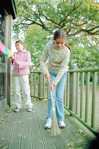 children doing chores