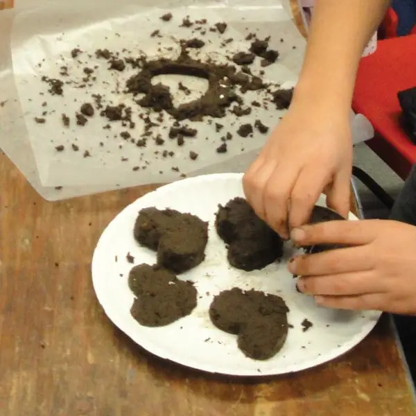 heart-shaped compost cookies