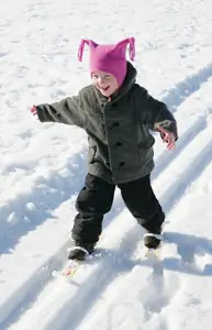 cross country skier; little girl on skis