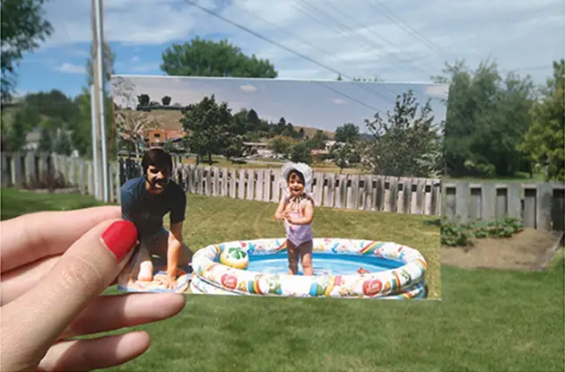 dear photograph father daughter pool