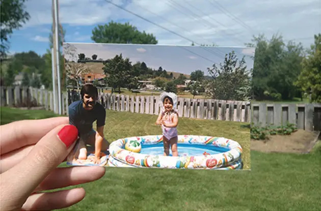 dear photograph father daughter pool