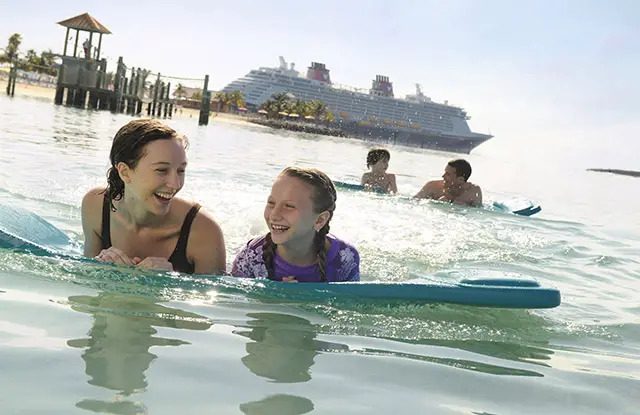 family in water