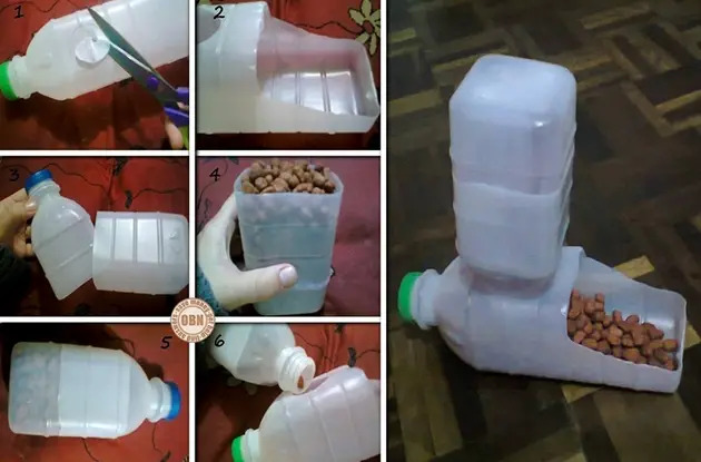 diy plastic pet feeder