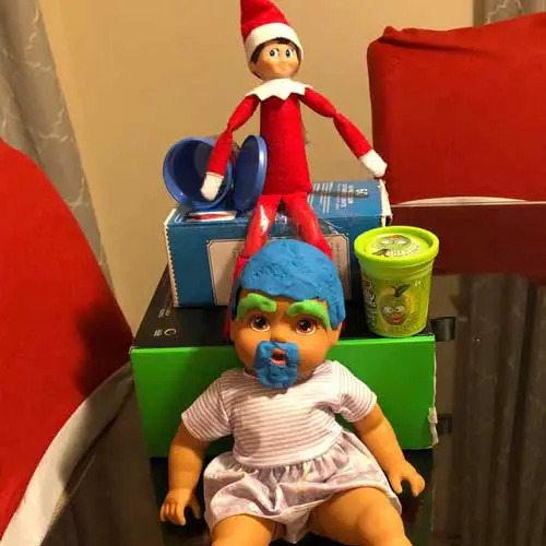 elf on the shelf play-doh fun