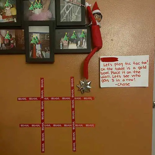 elf on the shelf tic tac toe