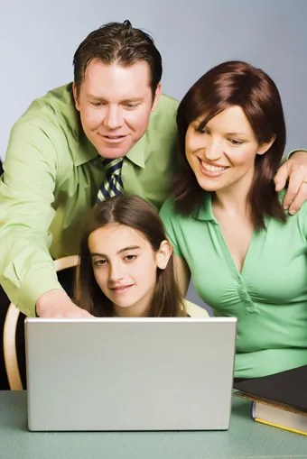 family at computer