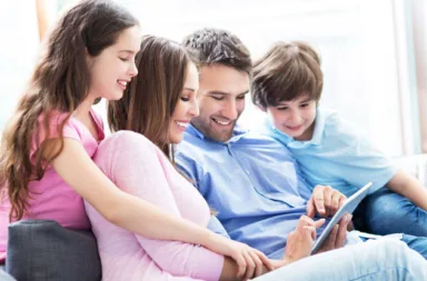 family-using-tablet