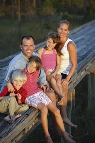 family on beach vacation