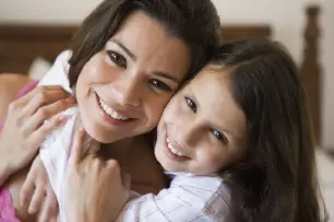 Mom and Daughter Hugging