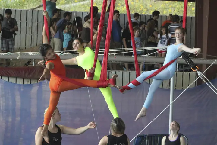 acrobats at camp