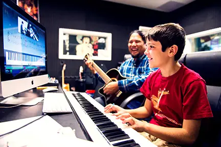 one-on-one music lesson at fusion academy