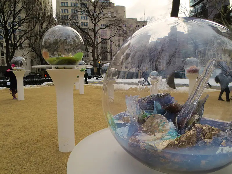 garden of globes in madison square park nyc