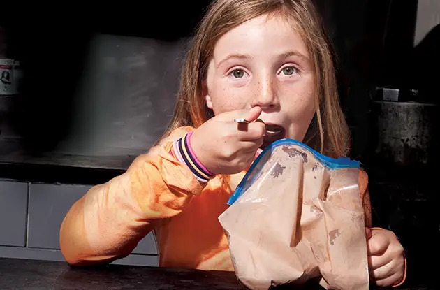 girl eating homemade ice cream