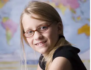 girl student wearing glasses