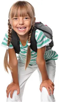 Girl with backpack