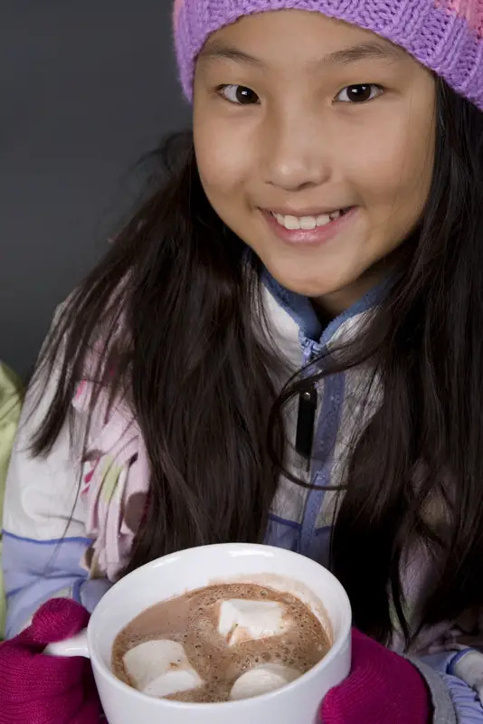 girl drinking hot chocolate