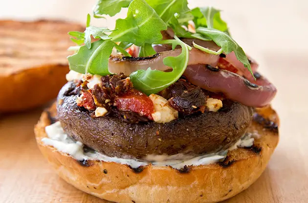 mediterranean portobello burgers