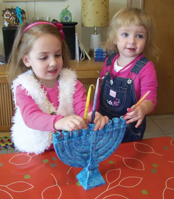 handmade menorah for Hanukkah