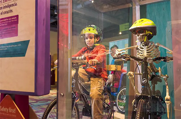 boy at Healthyville exhibit