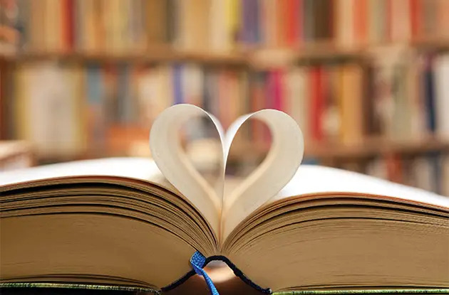 book pages heart