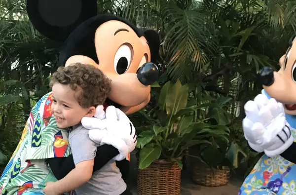 boy and mickey mouse