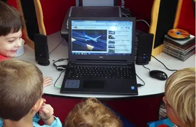 kids learning on laptop