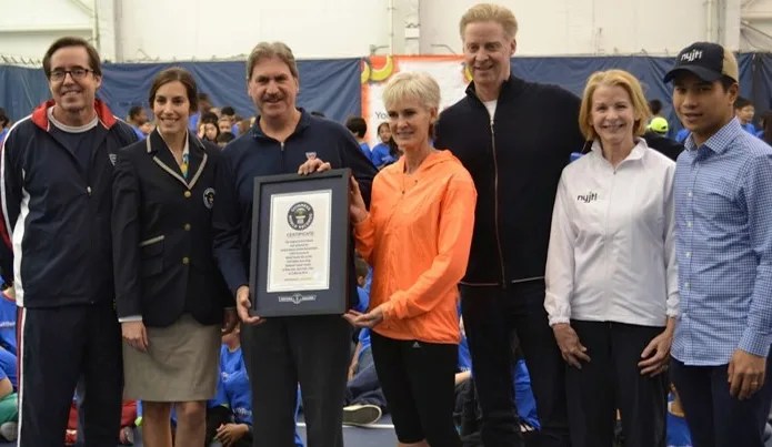 worlds largest tennis lesson