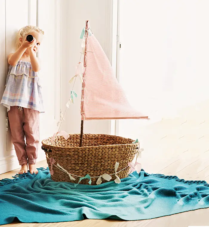 laundry basket sail boat